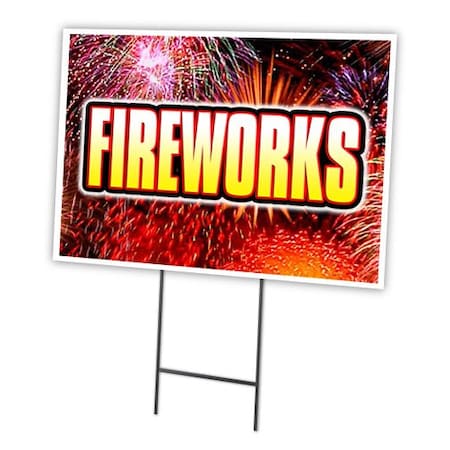 Signmission Fireworks1 Yard Sign & Stake outdoor plastic coroplast window, C-1216 Fireworks1 C-1216 Fireworks1